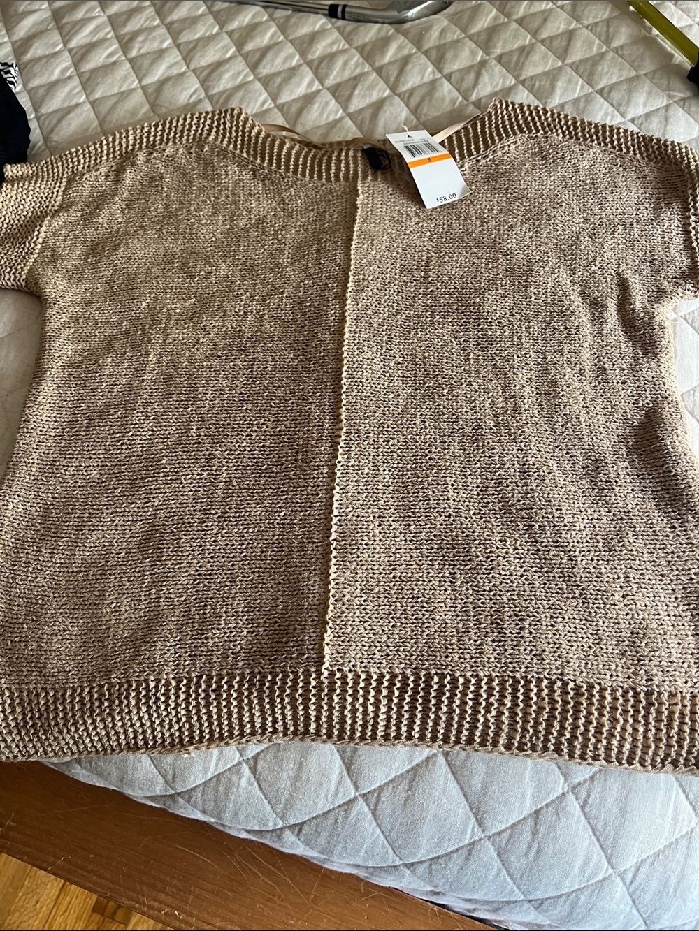 cable & gauge Cream-Tan Knit Sweater Top